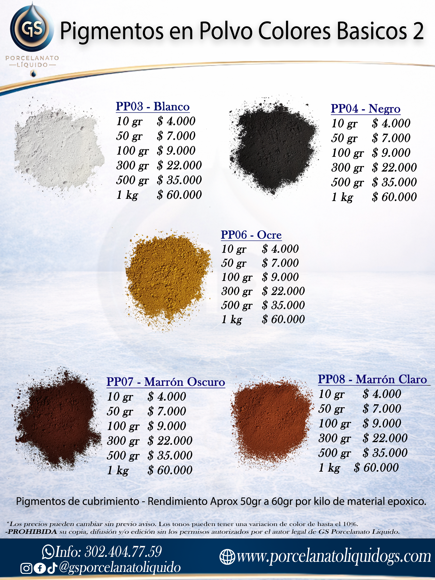 Pigmentos en Polvo Colores Sólidos 2