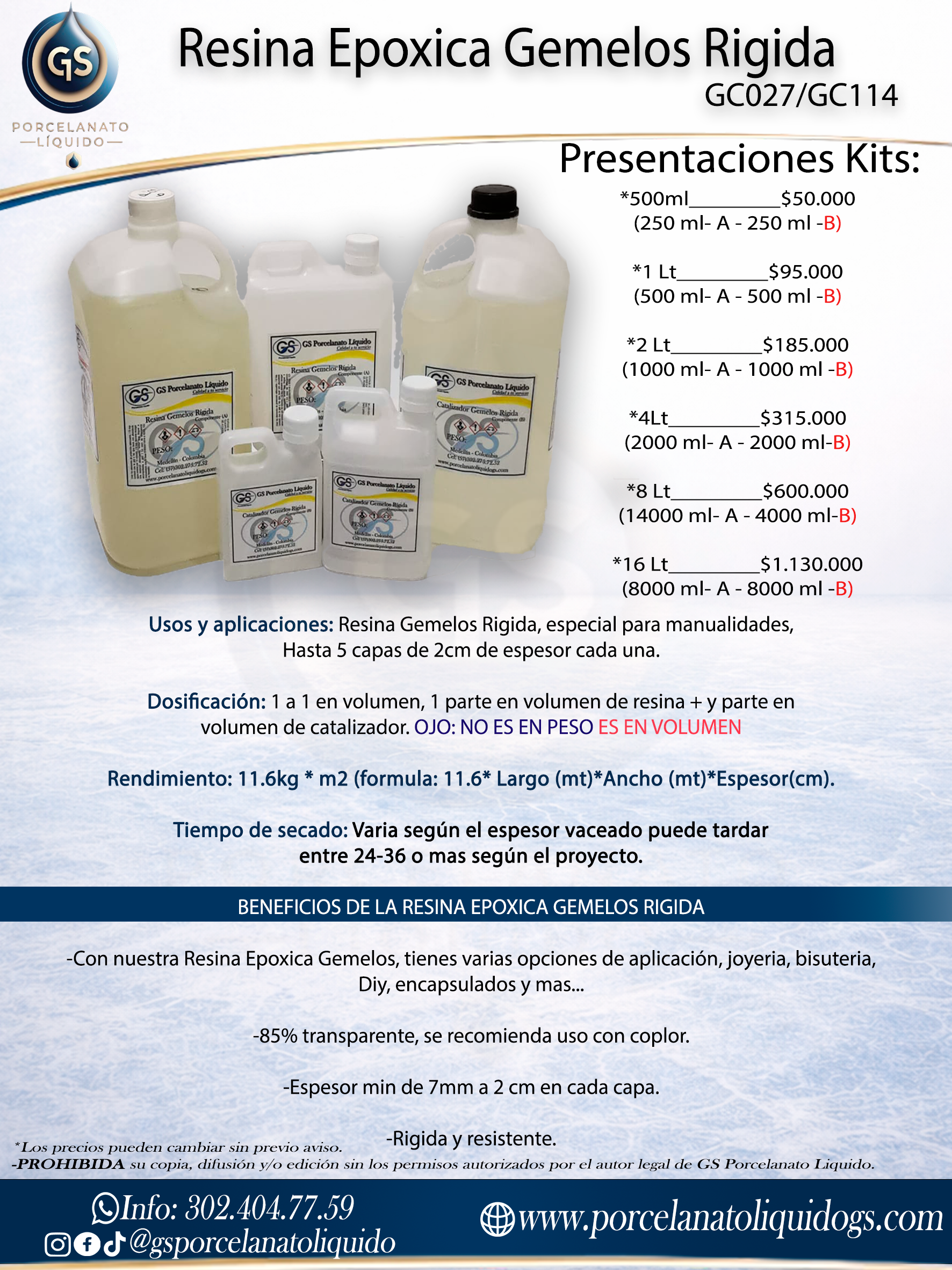 resina gemelos rigida