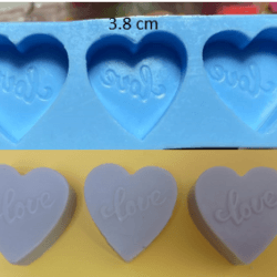 Molde de Corazon Frase love x3 - 267