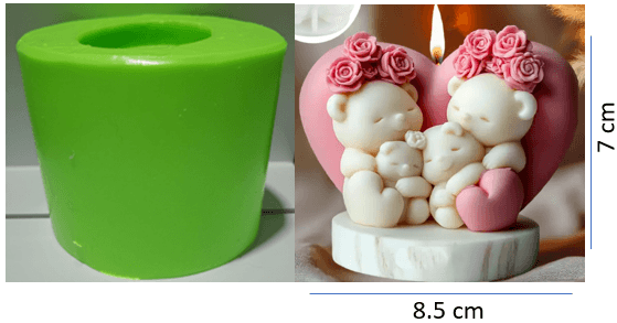 Molde de Familia de Osos con Corazon - 459