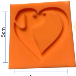 Molde Placa Corazon con Perro