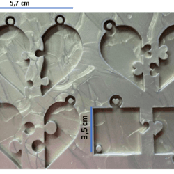 Molde de Corazon Partido - Collar