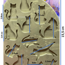 Molde de Figuras de Gatos x12
