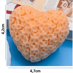 Molde de Silicona Corazon con Flores - 225