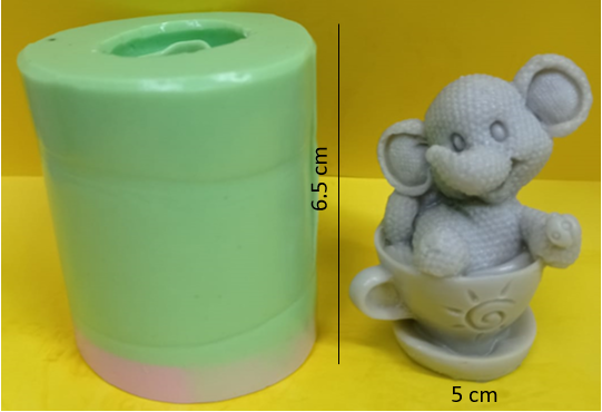 Molde de Elefante Peluche en Taza - 286