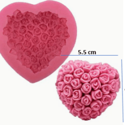Molde de Corazon con Rosas - 341