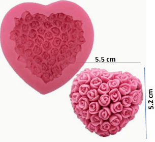 Molde de Corazon con Rosas - 341