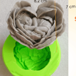Molde de Rosa con Bebe - 512