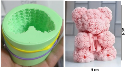 Molde de Osos de Rosas con Moño