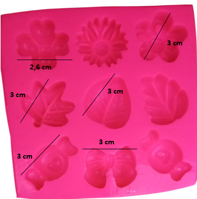 Molde de Varias Flores y Moño