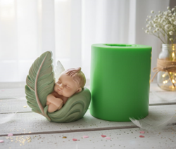 Molde de Silicona de Bebe en Hoja - 1053