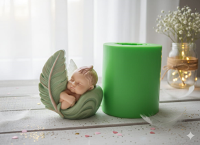 Molde de Silicona de Bebe en Hoja - 1053