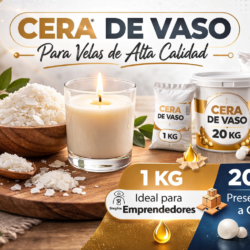 Cera para velas en vaso